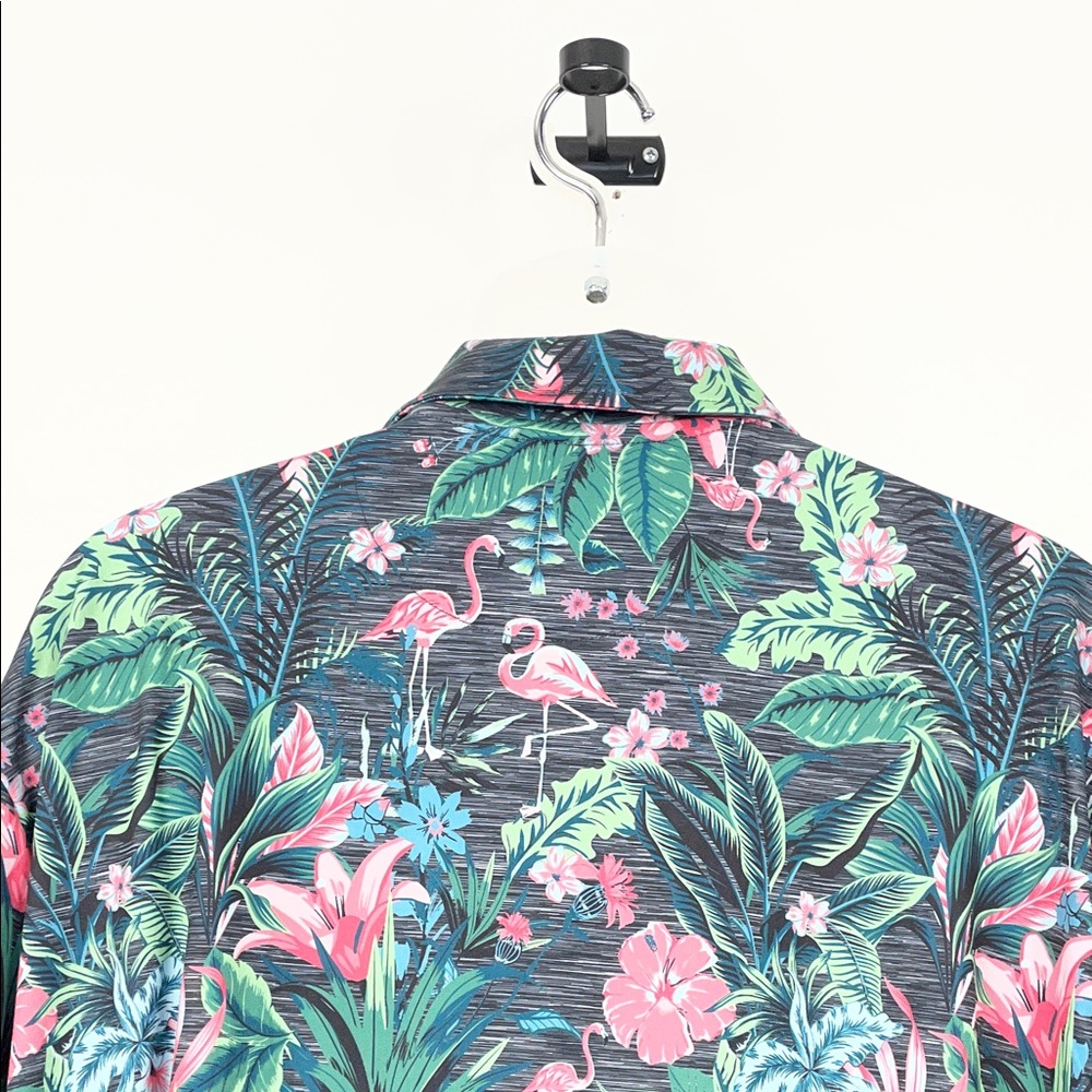 Chaps Everyday Performance Polo Resort Beach Floral Print Men's 2XL T Shirt - Picture 7 of 9